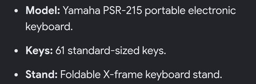 Yamaha psr 215 keyboard - yamaha,